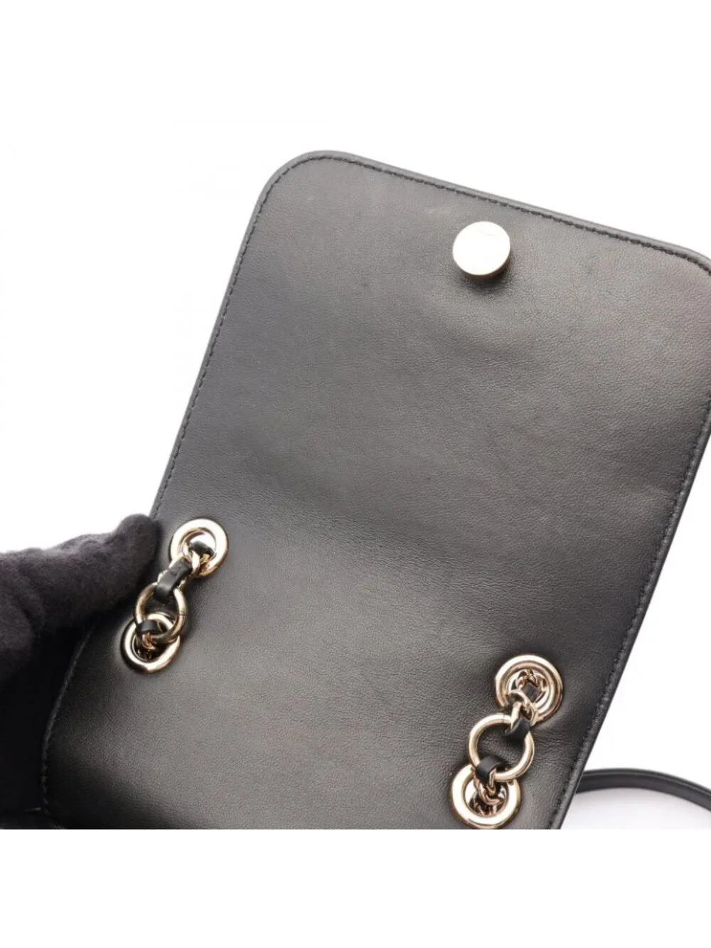 Chanel Backpack CC Logo Chain Black Lambskin Small